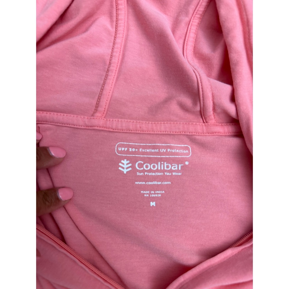 Coolibar Pink UPF 50+ Sun Protection Zip Front Hoodie Dress M outdoors - Picture 3 of 8
